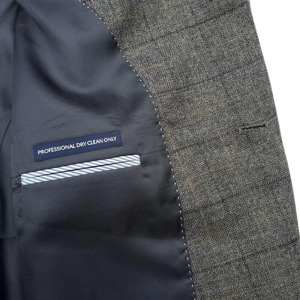 Tommy Hilfiger Ivy Prep Glen Plaid Elbow Patch Blazer Sport Jacket Professor 46L